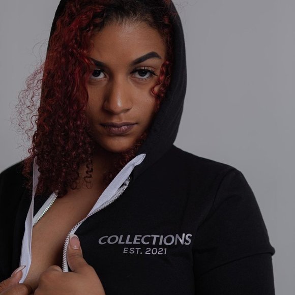 Reflective Letter Print Drawstring Pocket Detail Hoodie & Sweatpants Set - Picture 7 of 9